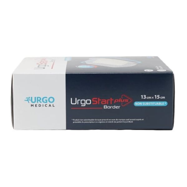 UrgoStart Plus Border pansement adhésif siliconé - 8 cm x 8 cm, 16 pansements