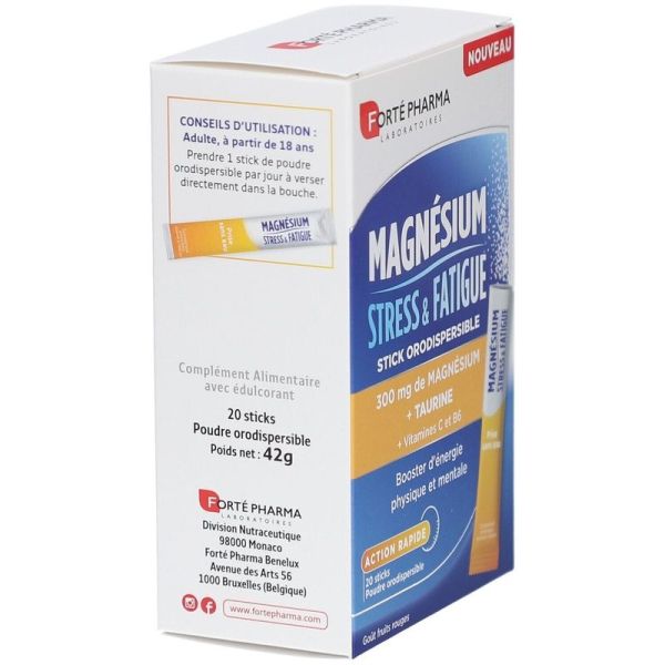 Magnésium Stress & Fatigue - 20 sticks orodispersibles