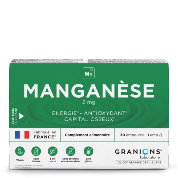 Manganèse Manganèse 2 mg - 30 ampoules buvables
