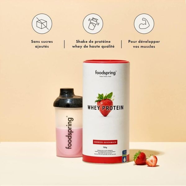 Poudre de protéines whey Fraise - 750 g