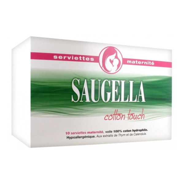 Saugella Cotton Touch Serviettes Maternité - 10 serviettes