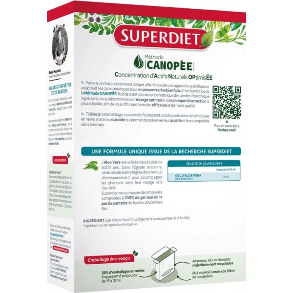 Gel d'Aloe Vera Bio - 20 ampoules