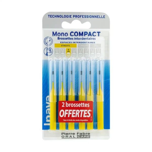 MONO COMPACT brossette - jaune - 6 brossettes