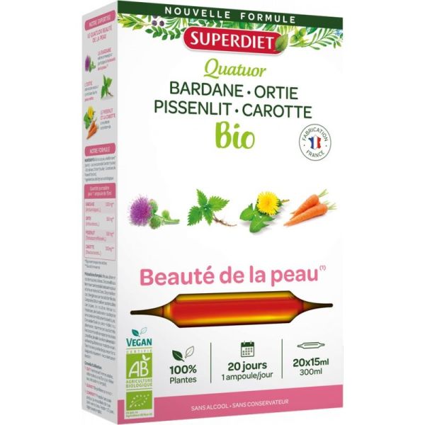 Quatuor Beauté de la peau Bio - 20 ampoules