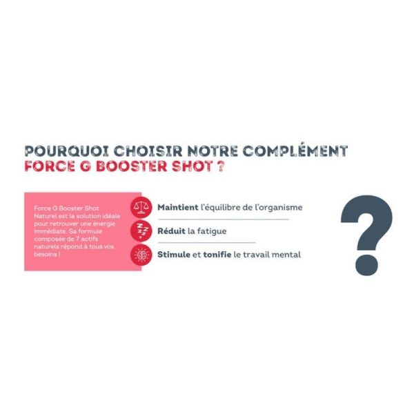 Force G Booster Shot Énergie Immédiate - 20 ampoules de 10 ml