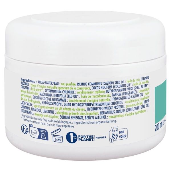 Masque Capillaire Sublimateur Régénérant Ricin et Kératine Végétale - 200 ml