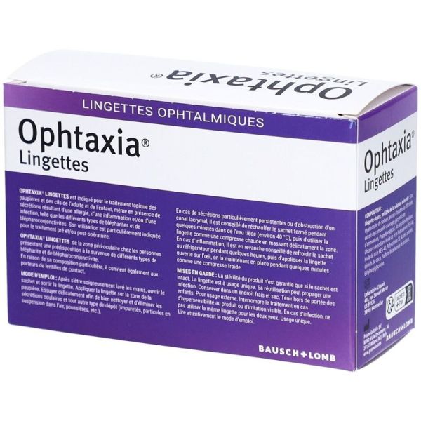 Ophtaxia Lingettes Soin Paupières Cils - 20 unités