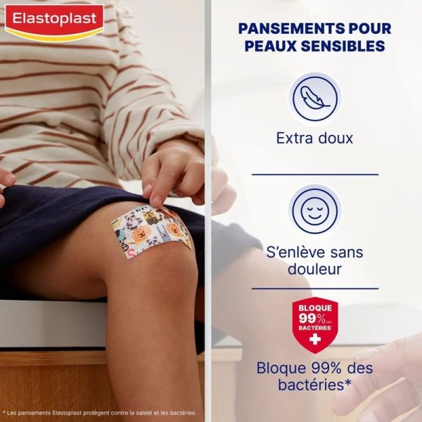 Pansements Sensibles XL Enfants - 10 pansements de 6 cm x 7 cm