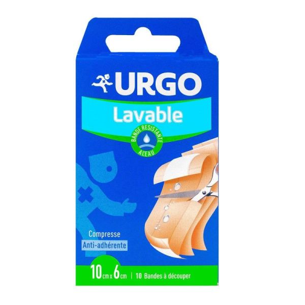 Urgo Lavable Bande Résistante à L'eau 10 cm x 6 cm - 10 unités 