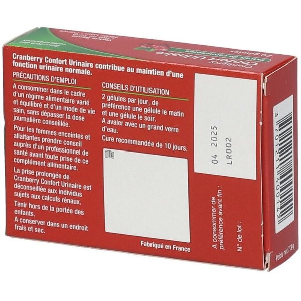 Cranberry Confort Urinaire - 20 gélules
