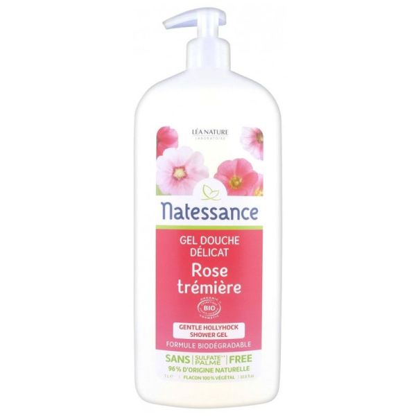 Natessance Gel Douche Délicat Rose Trémière - 1l