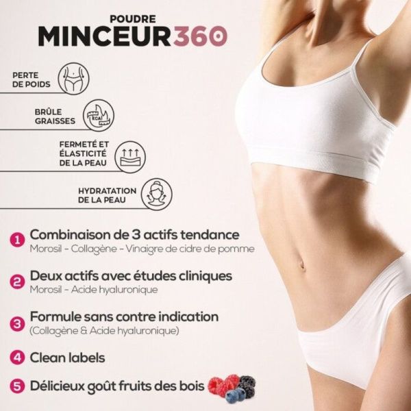 Poudre Morosil, Vinaigre de Cidre, Collagène & Acide Hyaluronique Minceur 360 - 275g