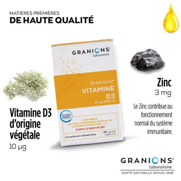 Vitamine D3 végétale - 60 gélules
