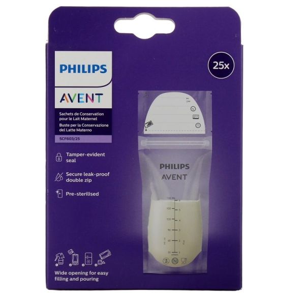 Sachet de conservation du lait maternel - 180 ml, 25 sachets