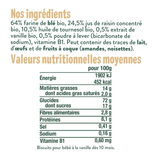 Biscuits tout ronds vanille - 80gr