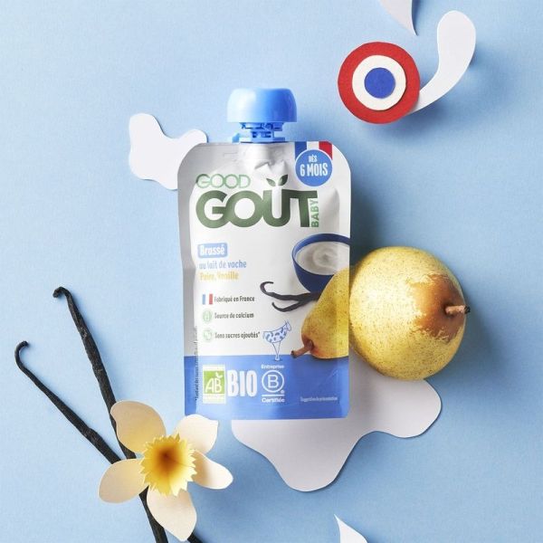 Brassé au lait de vache poire vanille - 90gr