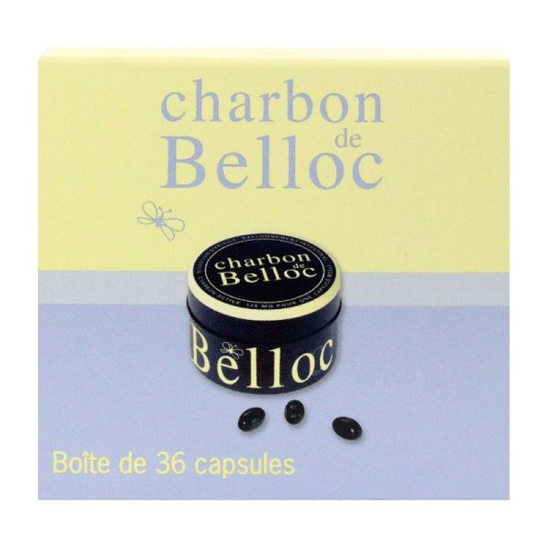 CHARBON DE BELLOC 125 mg, boîte métallique de 36 capsules molles