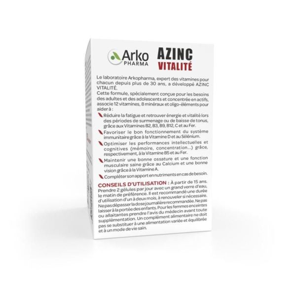 Azinc® Vitalité Gélules - 60 gélules