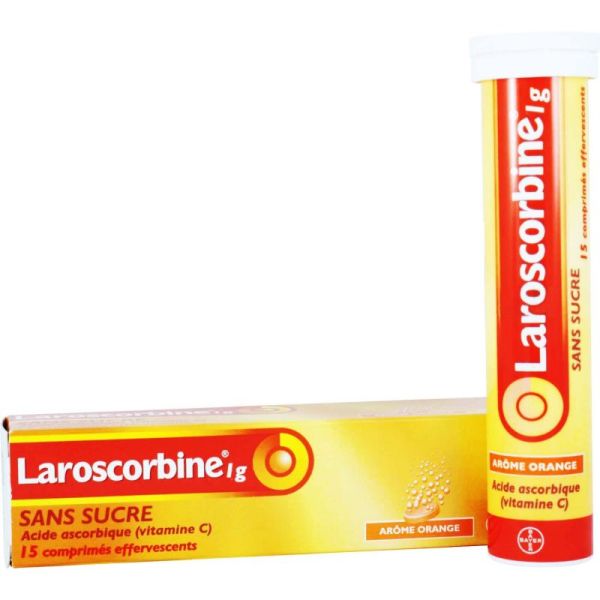 LAROSCORBINE SANS SUCRE 1g, comprimé effervescent - 15 comprimés