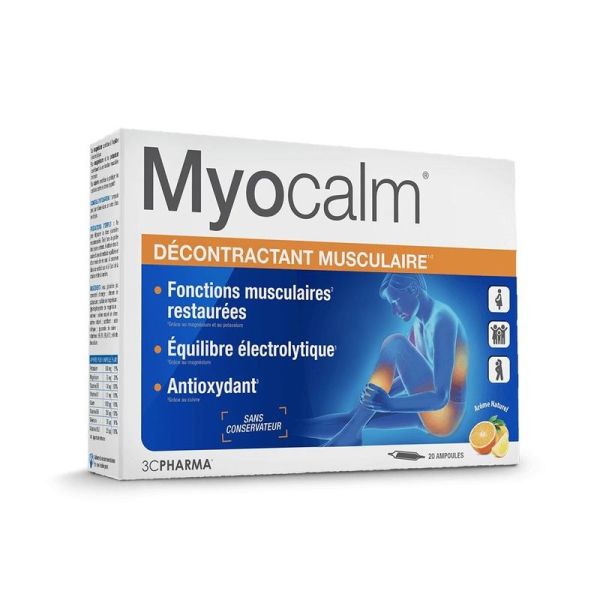 Myocalm Décontractant Musculaire - 20 ampoules de 10ml