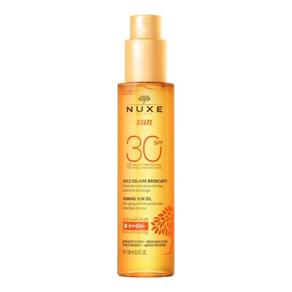 NUXE SUN Huile Solaire Bronzante Haute Protection SPF30 visage et corps - 150ml