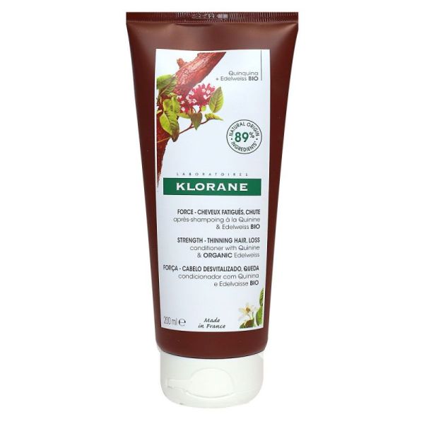 Klorane Force - Cheveux Fatigués & Chute Après-Shampoing à la Quinine et Edelweiss Bio - 200ml