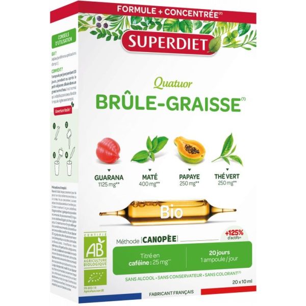 Quatuor Brûle-graisse Bio - 20 ampoules