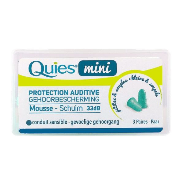 Quies Mini Mousse Anti-Bruit - 3 Paires