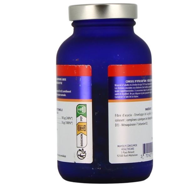 Vitamine D3 + K2 Synergie Optimale - 60 gélules