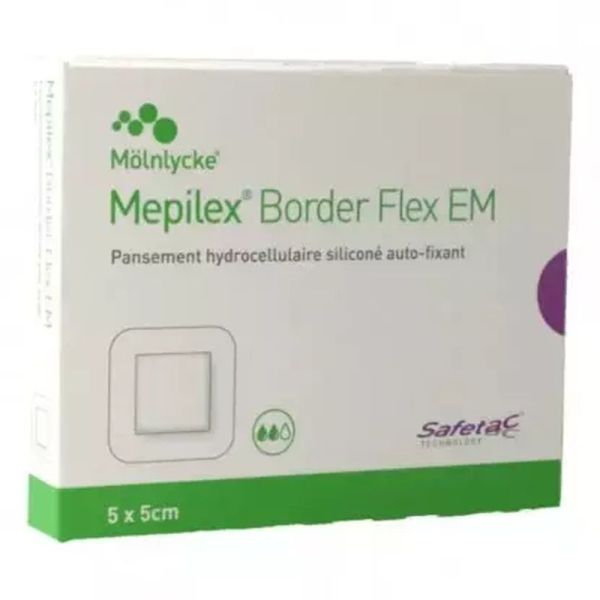 Mepilex Border Flex EM Pansement hydrocellulaire - 5x5cm