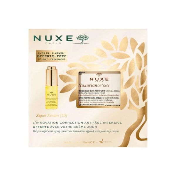 Nuxe Nuxuriance Gold Coffret Crème Huile 50ml + Super Sérum 10 5ml OFFERT 