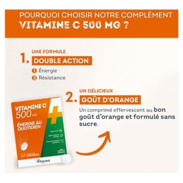 Vitamine C 500 Effervescent - 24 comprimés