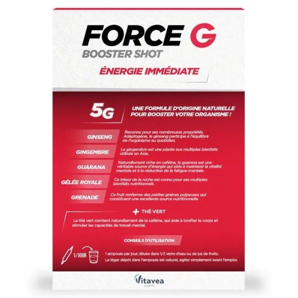 Force G Booster Shot Énergie Immédiate - 20 ampoules de 10 ml