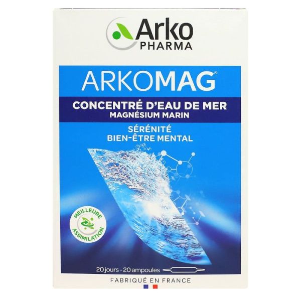 Arkopharma Arkomag Concentré d'Eau de Mer Magnésium Marin - 20 Ampoules