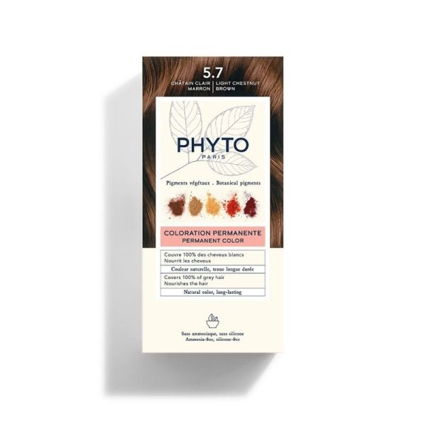 COLORATION PHYTO 5.7 Châtain Clair Marron - Kit