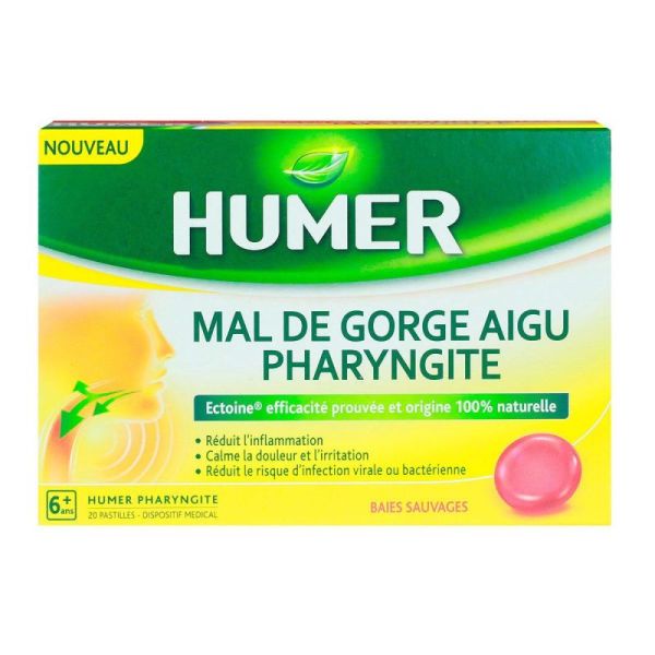 Humer Mal de Gorge Aigu Pharyngite - 20 pastilles