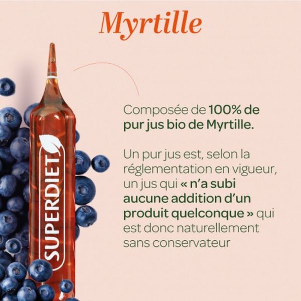 Pur jus de Myrtille Bio - 20 ampoules