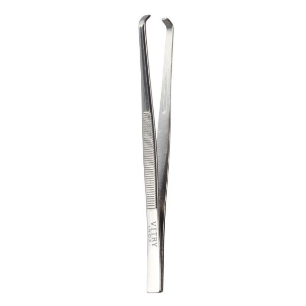 Pince à épiler inox mors rond - 8 cm