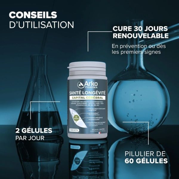 Santé Longévité Capital Cérébral - 60 gélules