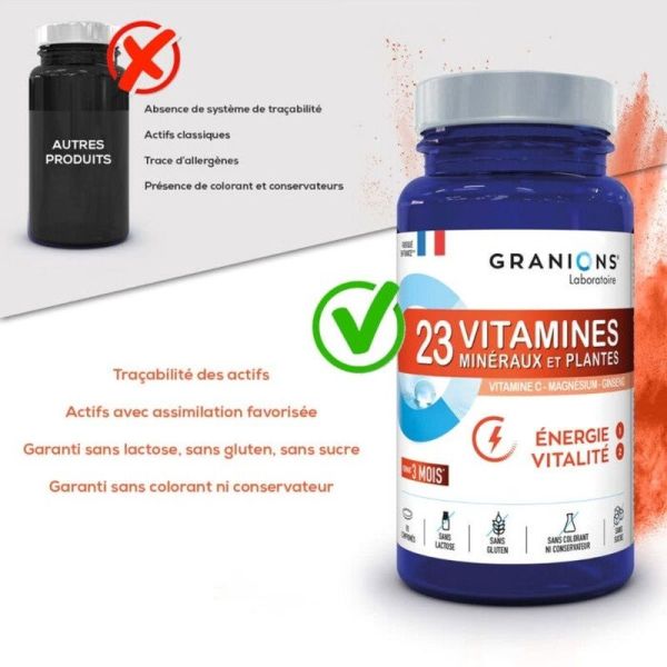 23 Vitamines Minéraux et Plantes - 90 comprimés