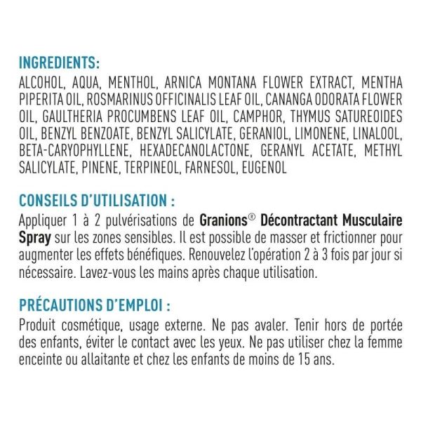 Décontractant Musculaire spray apaisant - 100ml