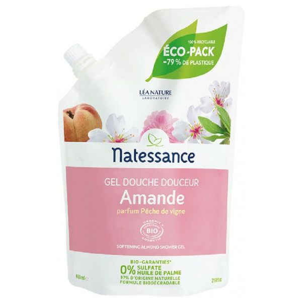 Natessance Gel Douche Douceur Amande Bio Recharge - 650 ml