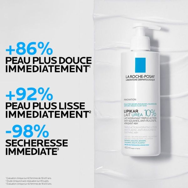Lipikar Urea 10% - Lait Hydratant Anti-Squames, Anti-Rugosité - 400ml