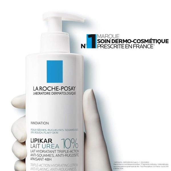 Lipikar Urea 10% - Lait Hydratant Anti-Squames, Anti-Rugosité - 400ml