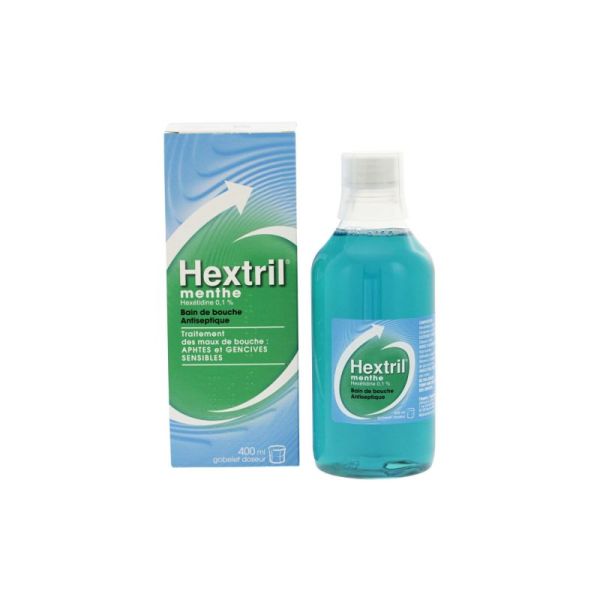 HEXTRIL MENTHE 0,1 POUR CENT, solution pour bain de bouche- 400 ml