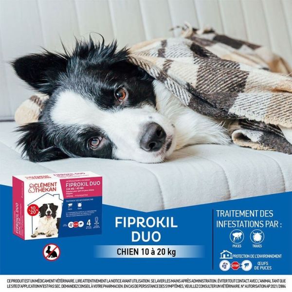 Fiprokil Duo Chien Moyen - 4 pipettes de 1,34 ml