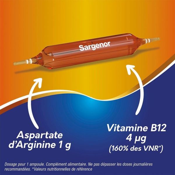Sargenor Arginine & Vitamine B12 - 20 ampoules