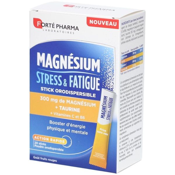 Magnésium Stress & Fatigue - 20 sticks orodispersibles