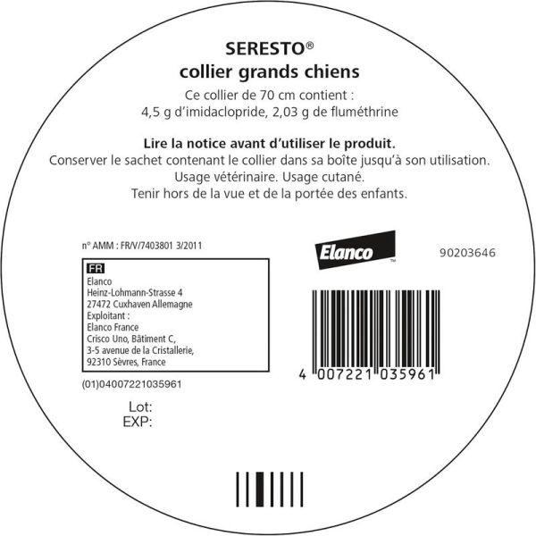 Seresto Chien – Collier Anti-Puces et Anti-Tiques pour Grands Chiens - 8 kg et Plus