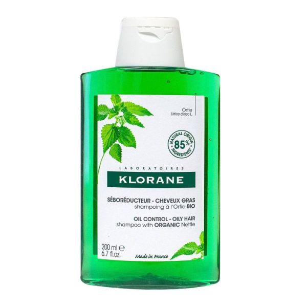 Klorane Shampoing à l'Ortie Bio - Séborégulateur Cheveux Gras - 200 ml